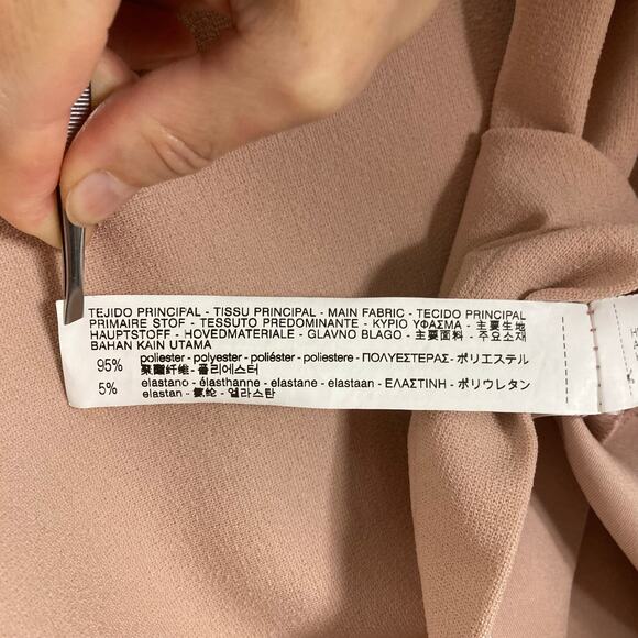 NWOT ZARA Blouse Top Women M Beige Half-Sleeve Faux Fur Trim Cuffs Boxy Fit - Picture 7 of 10